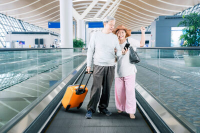 Senior Couple Traveling with FoneTrac