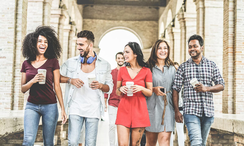 Group of Students Studying Abroad