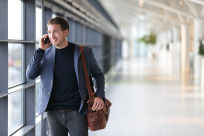 Employee Traveling Abroad in an Airport